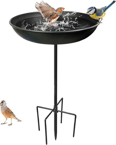 Metall Vogeltränke Stehend Garten Winterfest Groß 64cm Durch 24cm