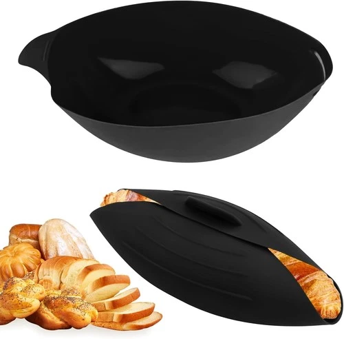 3 in 1 Brotbackform Oval, 24.5x9cm Brotbackform Silikon Brotformen, Schwarz