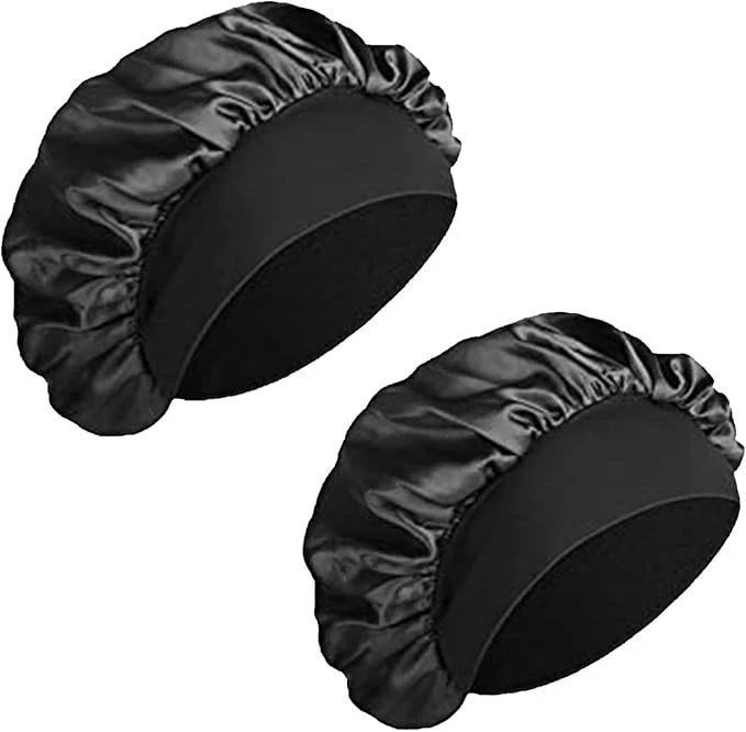 2 Stück Seidenhaube Zum Schlafen,Satin Haarhaube Bonnet für Die Nacht,Schlafhaub