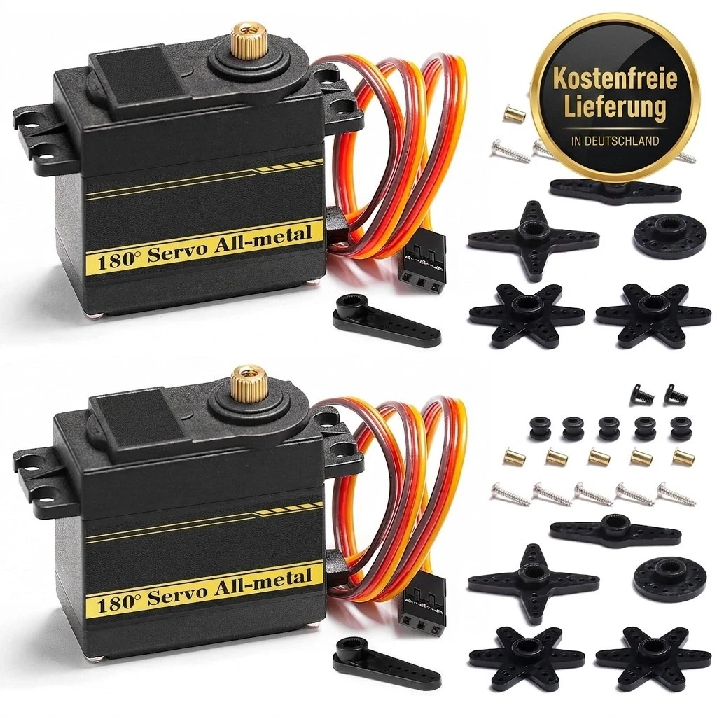 Digital Servo 15kg, Metallgetriebe 180° für RC Auto 1/10 Modellbau 2 Stk. DE