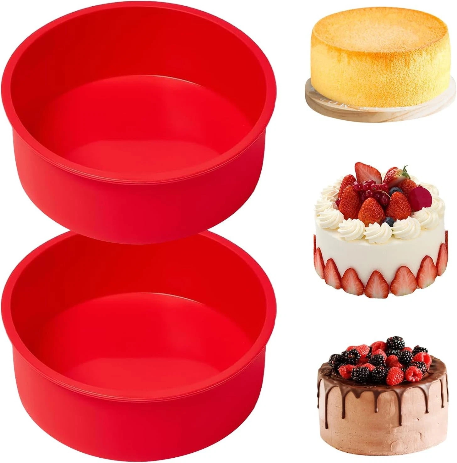 Silikon Backform rund Kuchenform antihaft 15cm 2 Stück