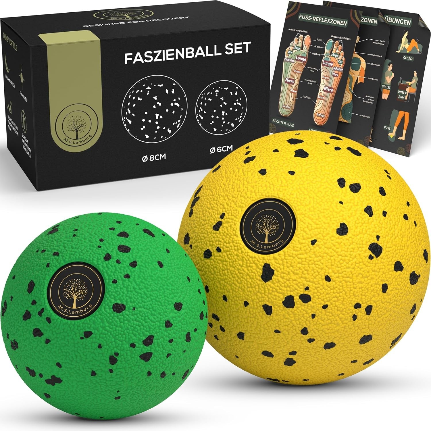 Faszienball Set 8cm & 6cm klein - Faszien Ball Massage Massageball Faszienkugel