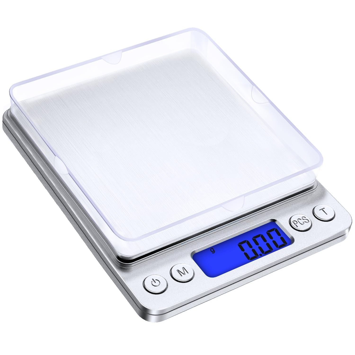 Taschenwaage 500g Feinwaage 0,01g Präzisionswaage mit Tablett für Küche Haushalt