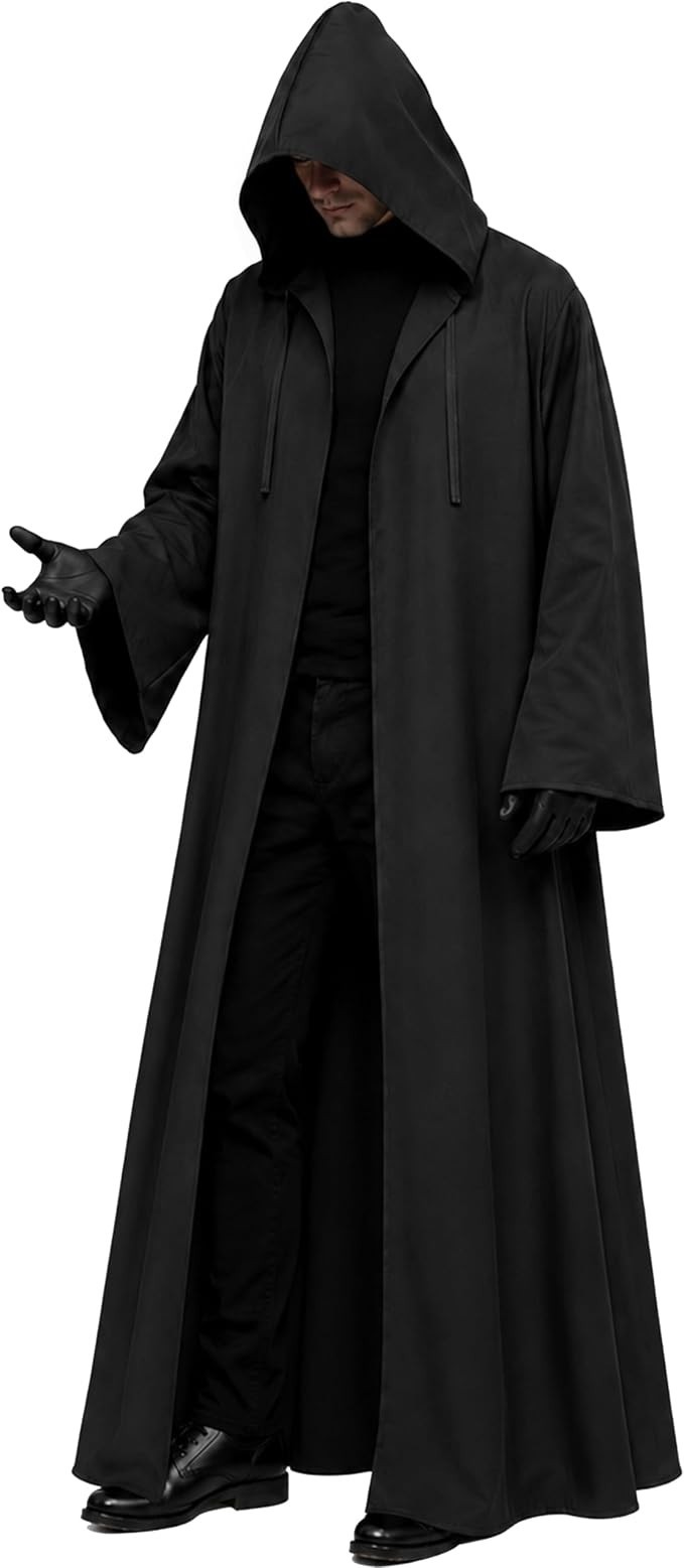 Herren Kapuzenmantel Mittelalter Umhang Ritter Kostüm Halloween