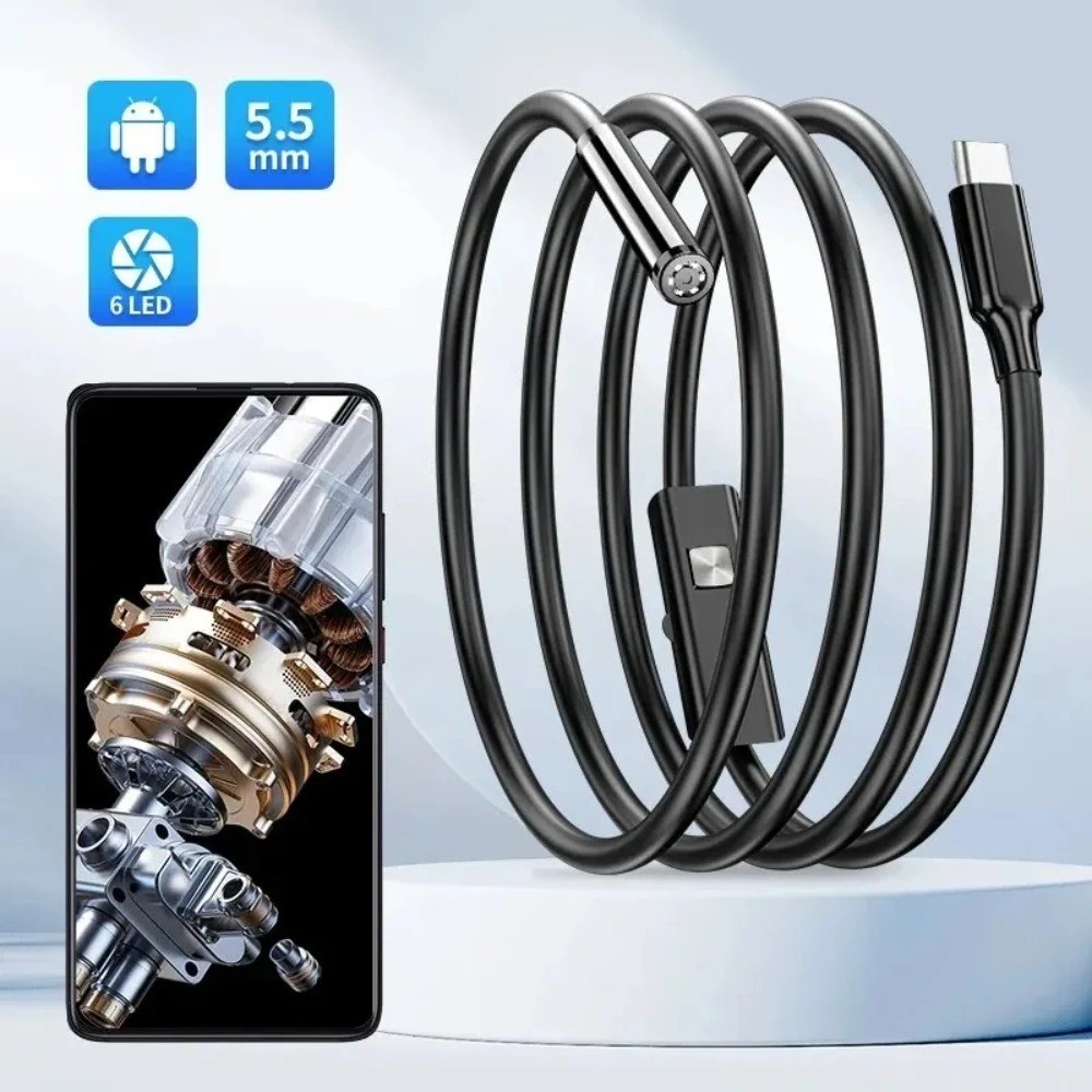 Endoskopkamera USB TypC 5.5mm Wasserdicht 6 LED Android IOS  & PC Inspektion