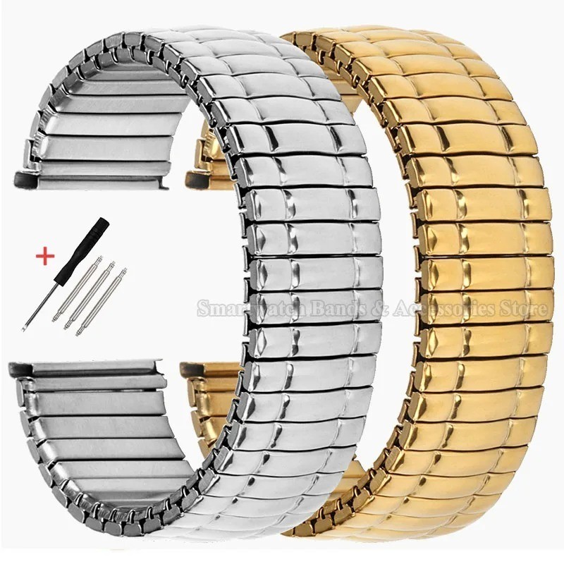 Edelstahl Stretch-Uhrenarmband Zugband Flexband Silber/Gold 12 14 18 20