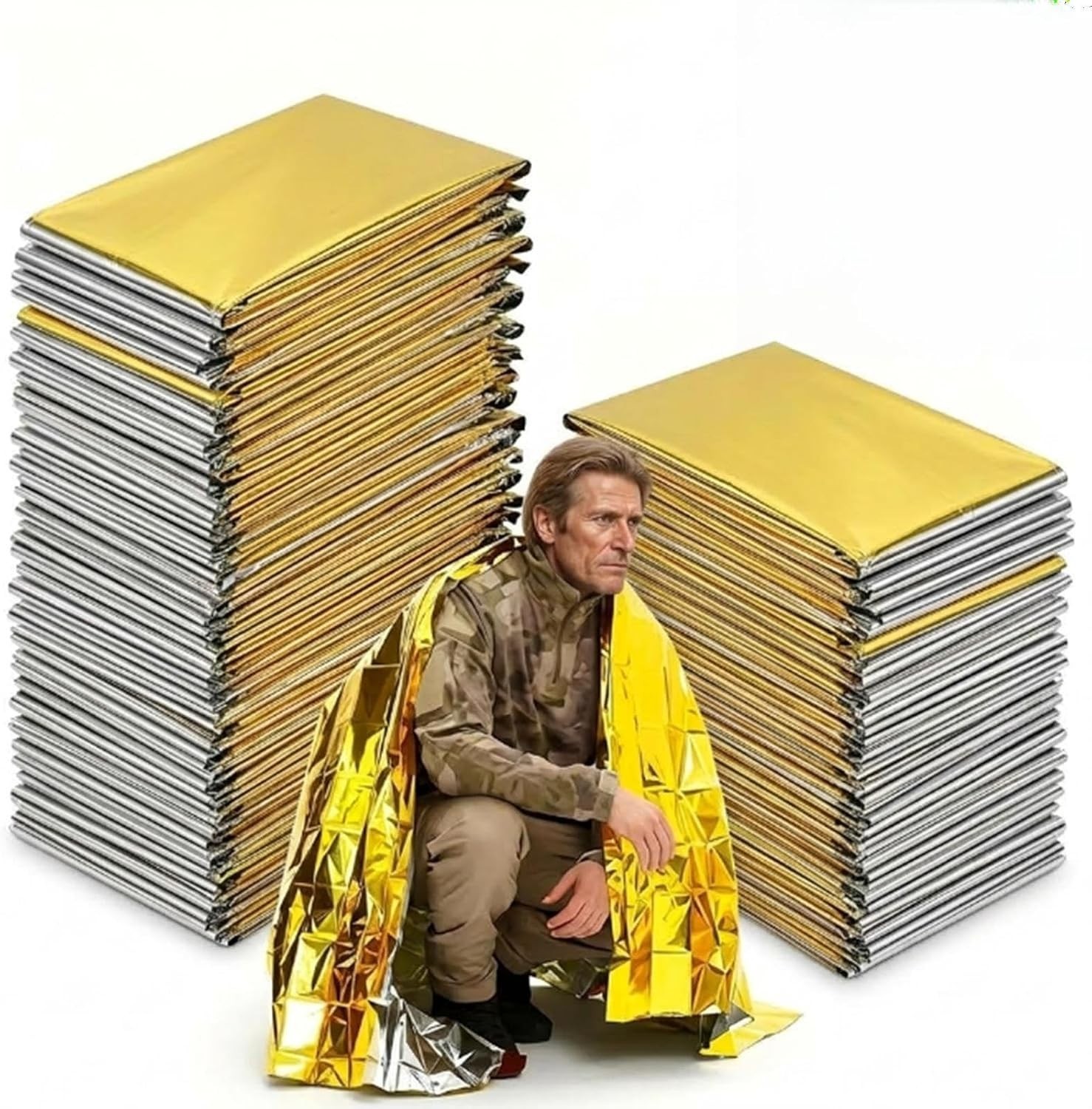10x Rettungsdecke Gold/Silber 210 x 160 cm – reißfest