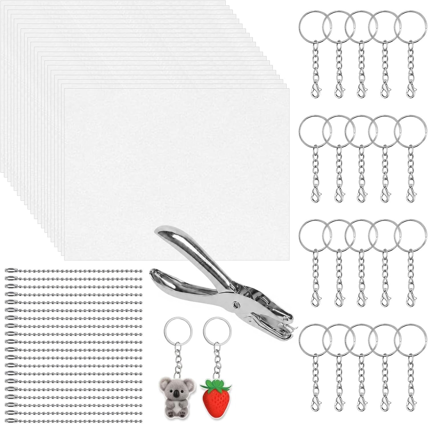 Schrumpffolie Set, 61 Stück, 20 Blatt Shrinking Paper, Für DIY-DE