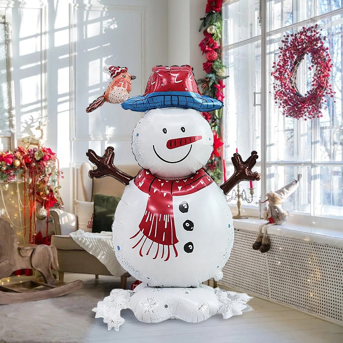 Schneemann Ballon Weihnachten Stehend 3D Weihnachtsdeko Party Dekoration Winter