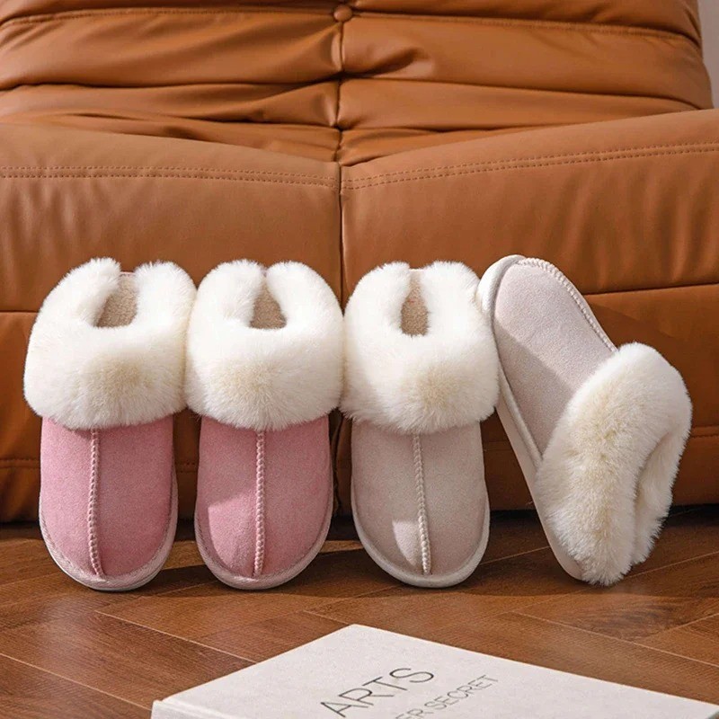 Damen Hausschuhe Winter Flauschig Kunstfell Pantoffeln Warm Rutschhemmend -DE