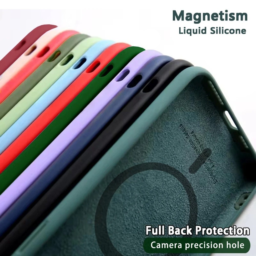 Magnetische Silikon Hülle für iPhone 14 13 12 11 Pro Max Mini XR XS