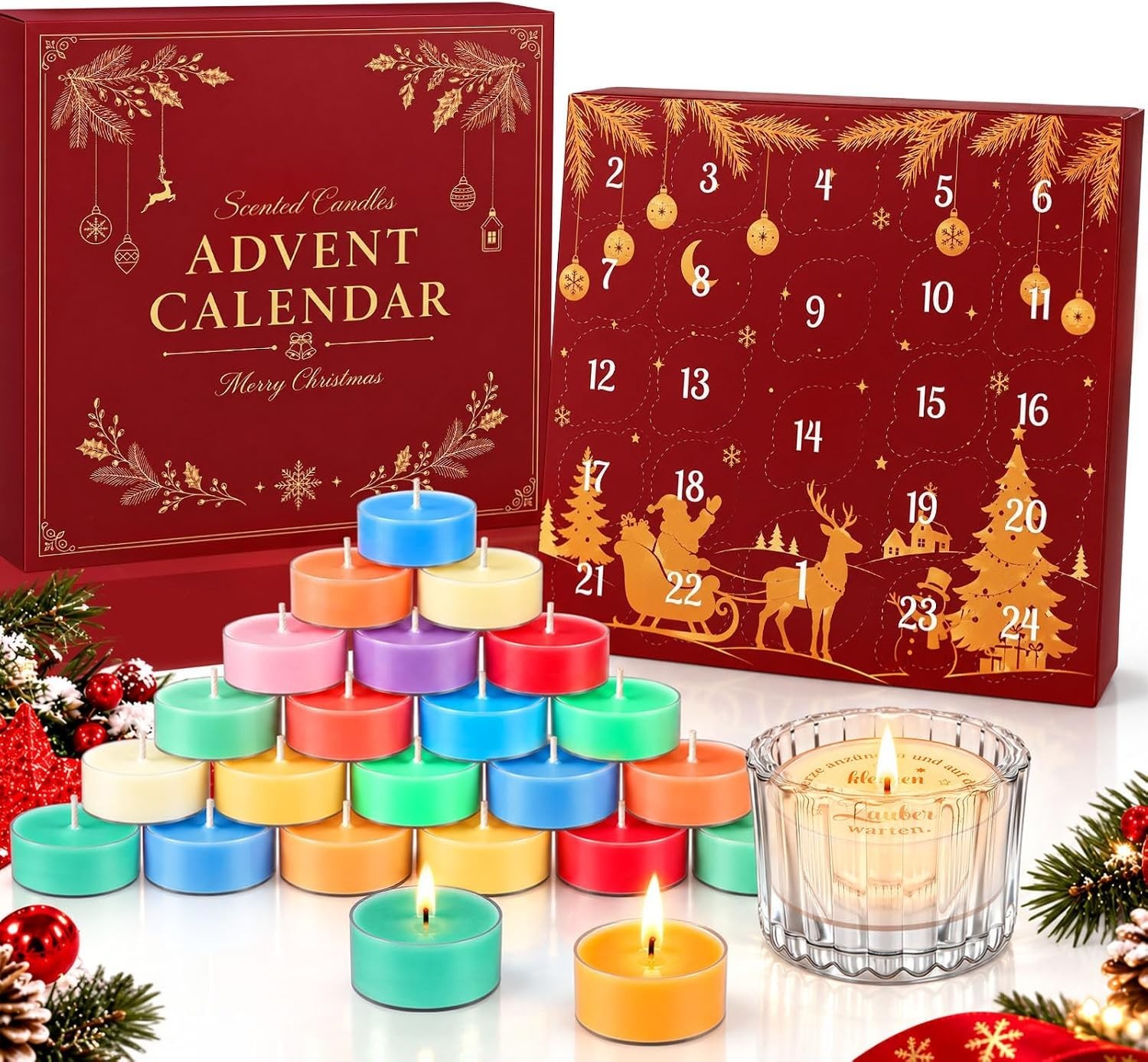 Adventskalender 2026 Frauen, 24 Teelicht-Kerzen Mit Versteckten Botschaften