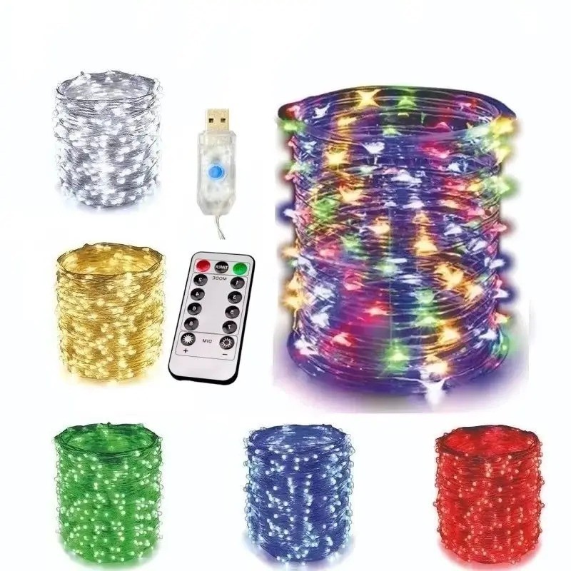 LED USB Lichterkette 2-30m 8 Modi Fernbedienung ,Weihnachten Hochzeit Party Deko