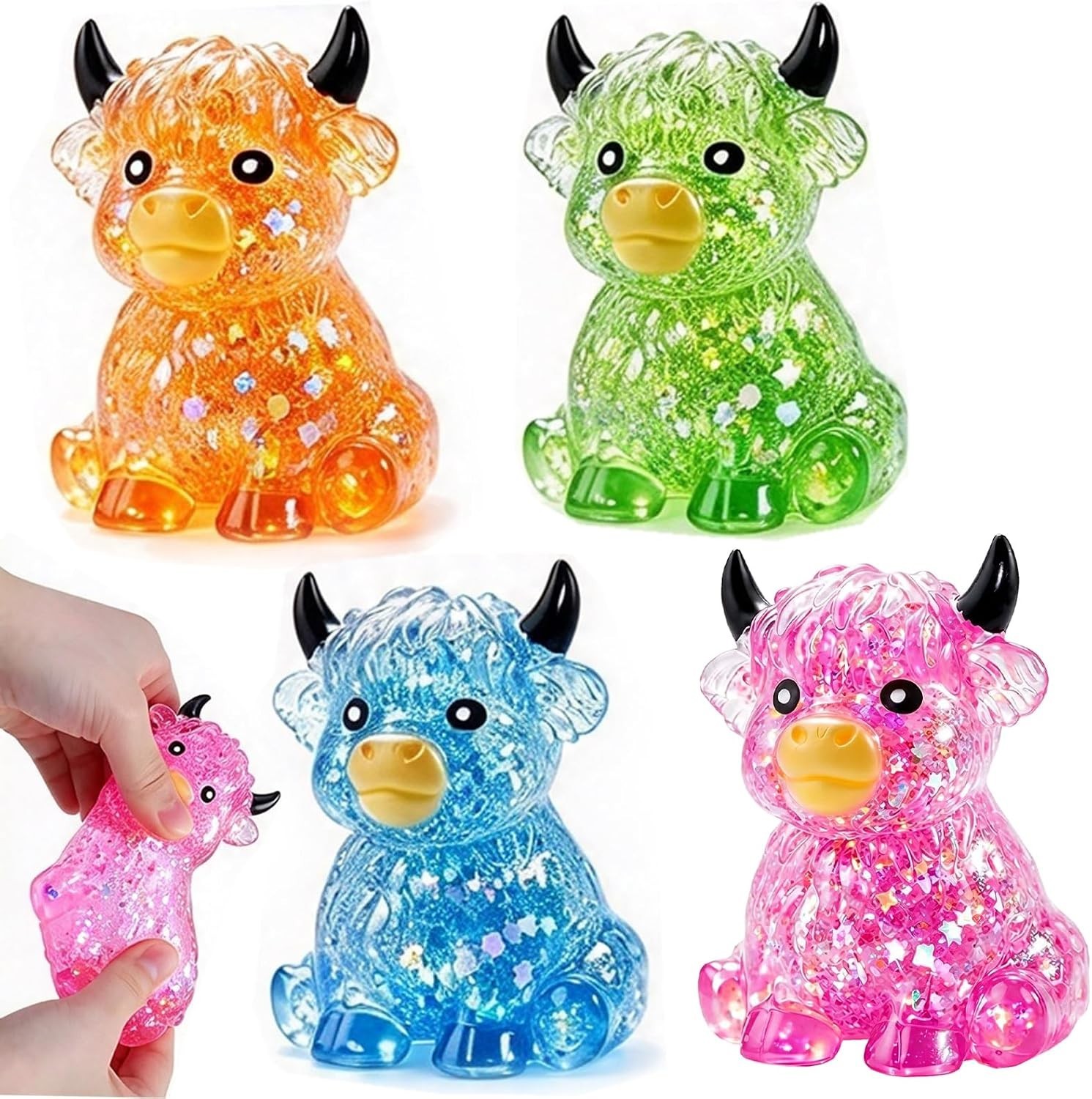 Hochlandrinder Fidget Toys 4er Set Anti-Stress Spielzeug Squeeze Spielzeug - DE